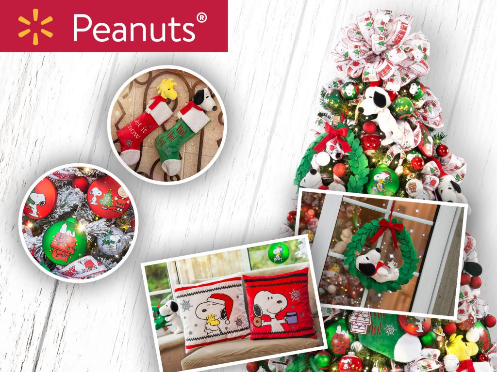 decoración navideña con snoopy