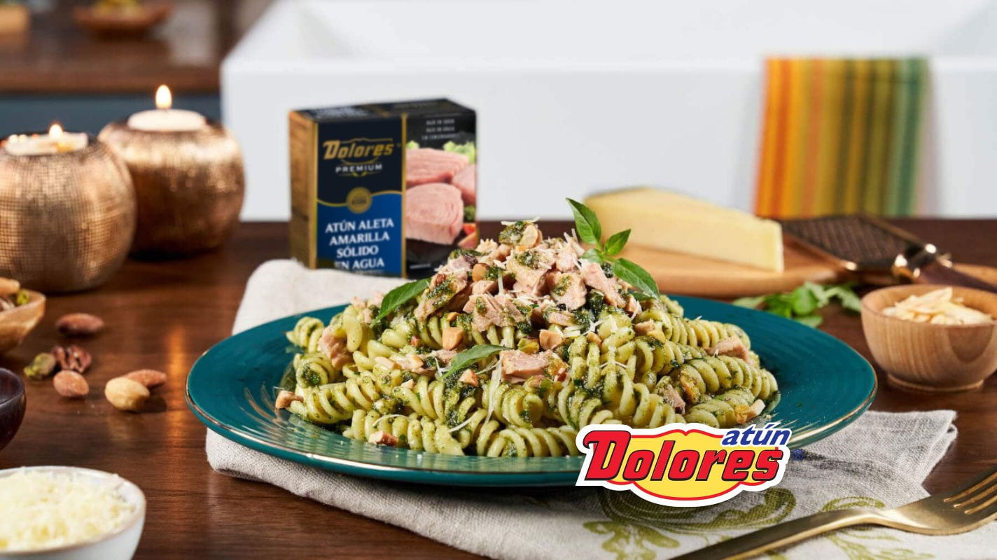 Receta de pasta pesto con atún Dolores