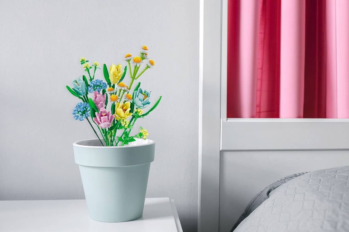 Flores con bloques de construcción