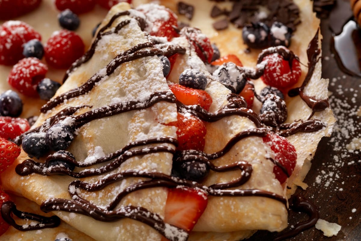 Crepas con crema de avellana y cacahuate