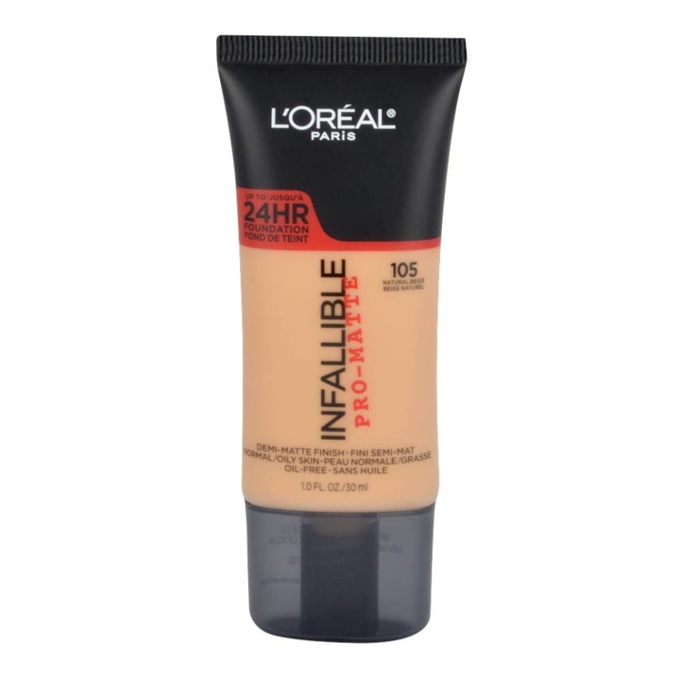 Base de maquillaje L'Oréal Paris Infallible pro-matte 105 natural beige 30 ml