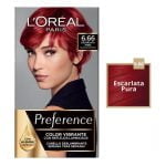 Tinte para cabello L'Oréal Paris Preference 6.66 escarlata pura rojo muy intenso