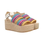 Sandalia De Plataforma Con Yute Para Mujer Yute Multicolor Platonia GAGA-01-MULTICOLOR