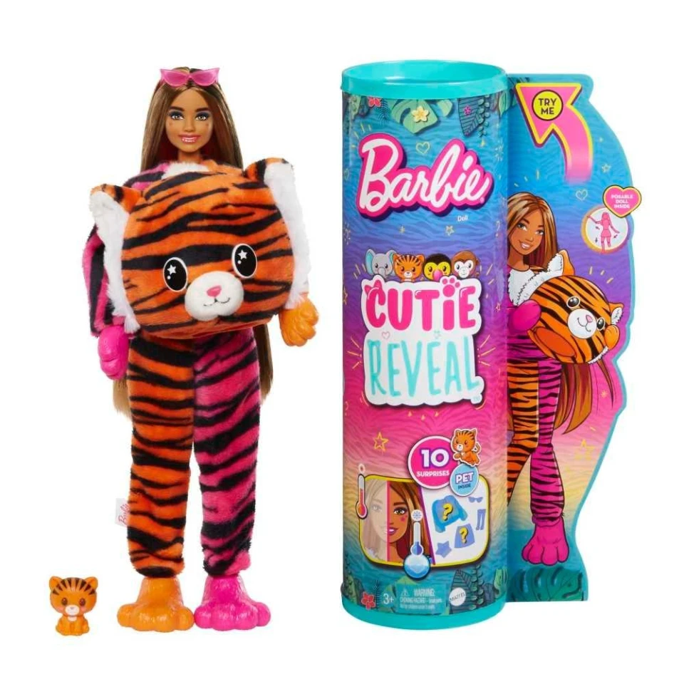 Barbie Cutie Reveal animales de la selva tigre