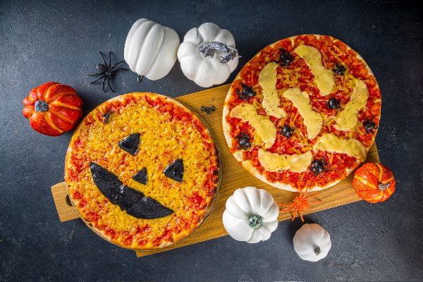 receta pizza halloween