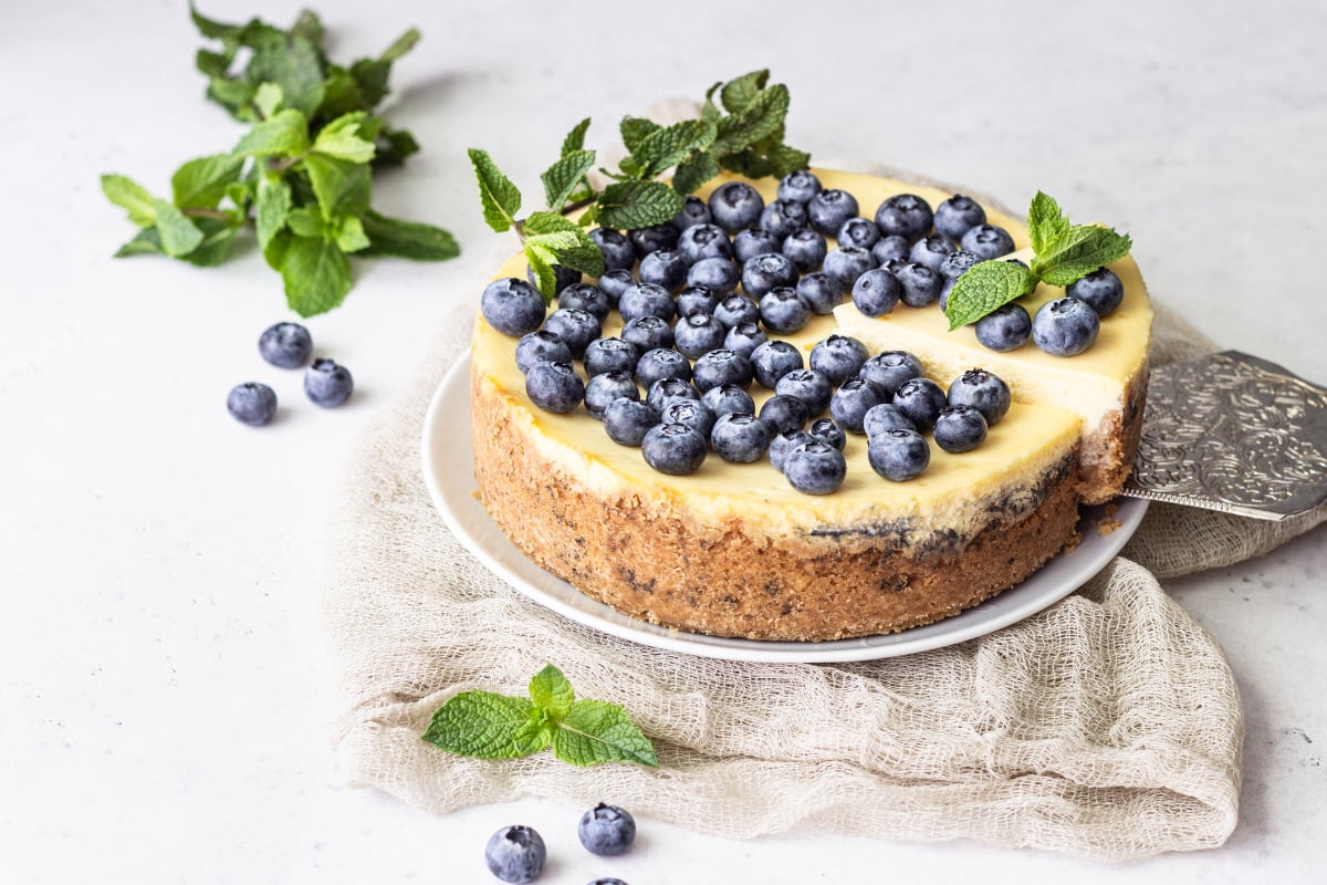 Cheesecake de blueberries sin hornear
