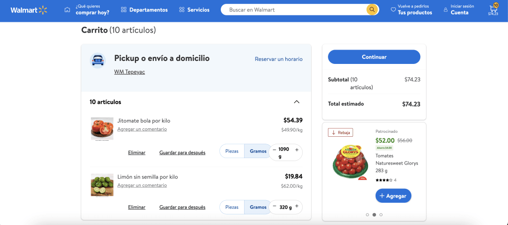 cómo comprar en Walmart en línea