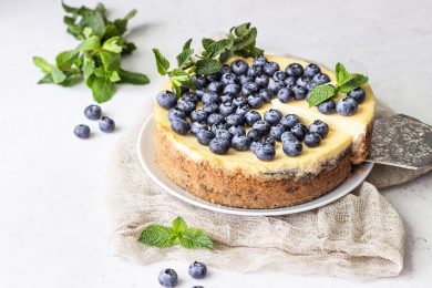 Cheesecake de blueberries sin hornear